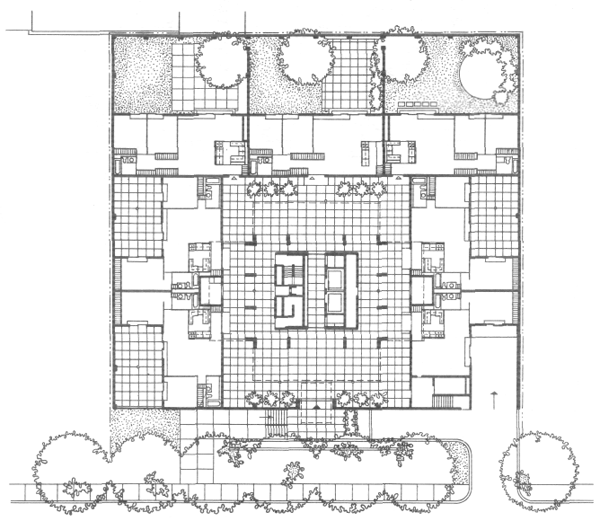 Dorchester Apartments, Chicago, Illinois, USA. Architect: Skidmore, Owings, Merrill (SOM). Архитекторы: Скидмор, Оуингс, Мэррил. Чикаго (шт. Иллинойс)