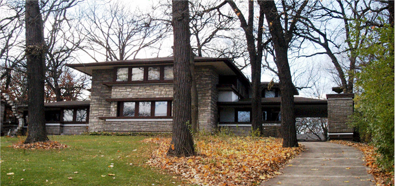 Фрэнк Ллойд Райт (Frank Lloyd Wright): Raymond W. Evans House, Chicago, Illinois (Дом Роберта В. Эванса, Чикаго, Иллинойс), 1908